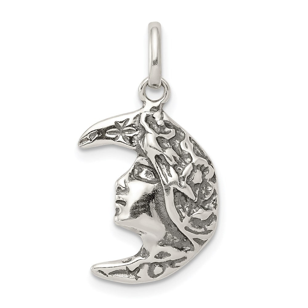 Sterlingsilber Antikisiert Mond Charm