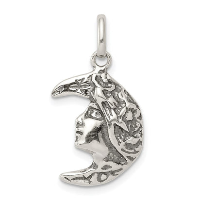 Sterlingsilber Antikisiert Mond Charm
