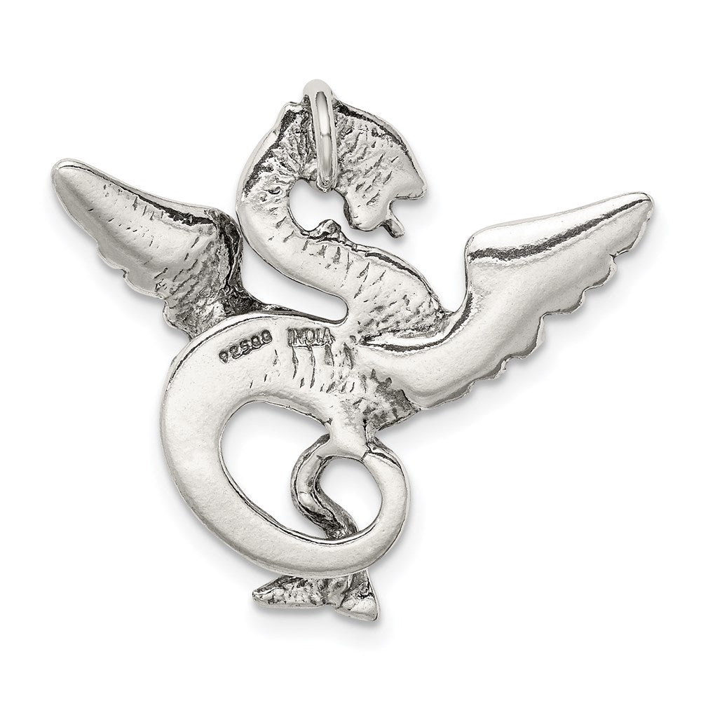 Sterlingsilber Antikisiert Drache Charm
