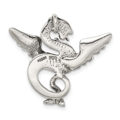 Sterlingsilber Antikisiert Drache Charm