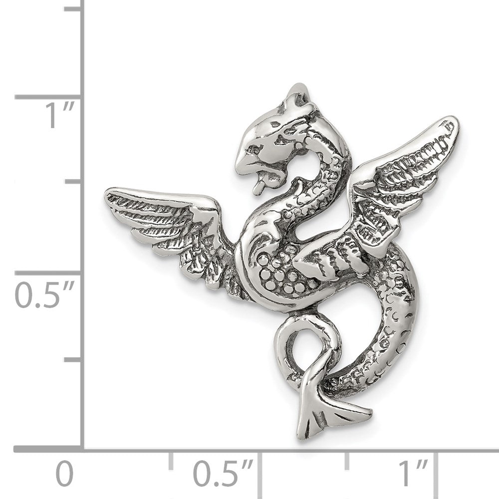 Sterlingsilber Antikisiert Drache Charm