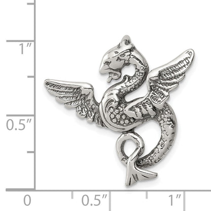 Sterlingsilber Antikisiert Drache Charm