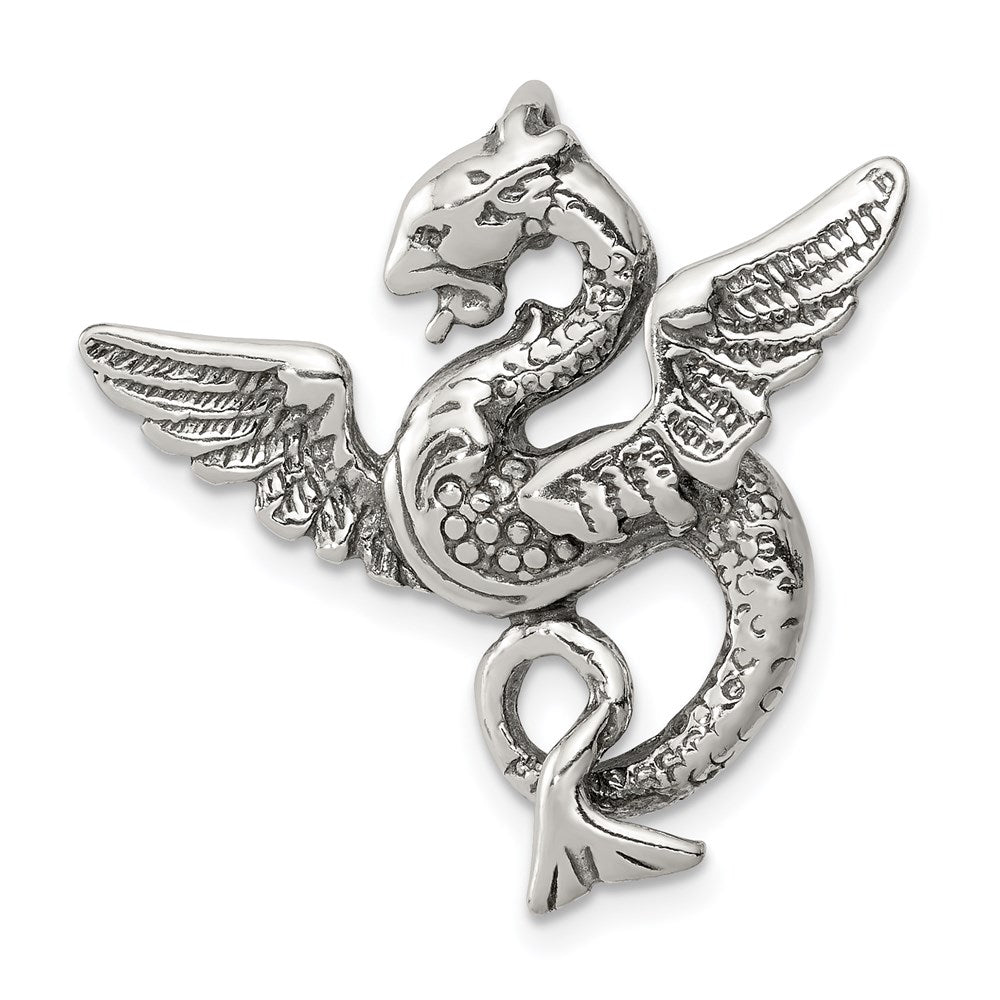 Sterlingsilber Antikisiert Drache Charm