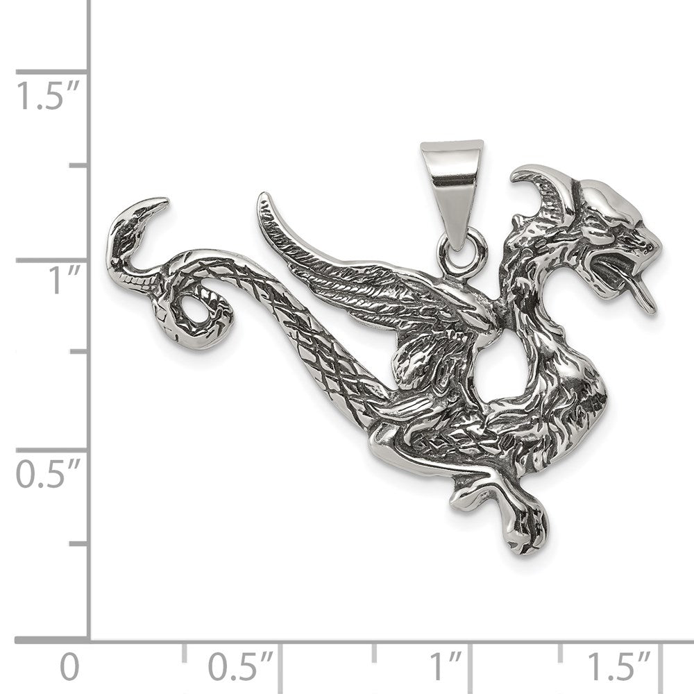 Sterlingsilber Antikisiert Drache Charm