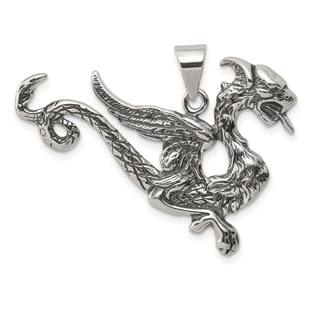 Sterlingsilber Antikisiert Drache Charm