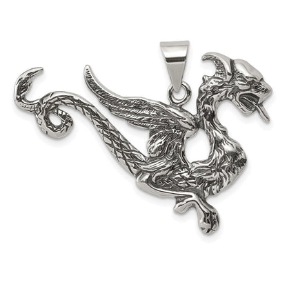 Sterlingsilber Antikisiert Drache Charm
