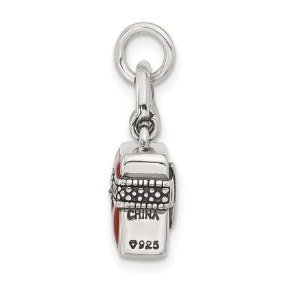 Sterlingsilber 3d Emailliert Markasit Purse Charm