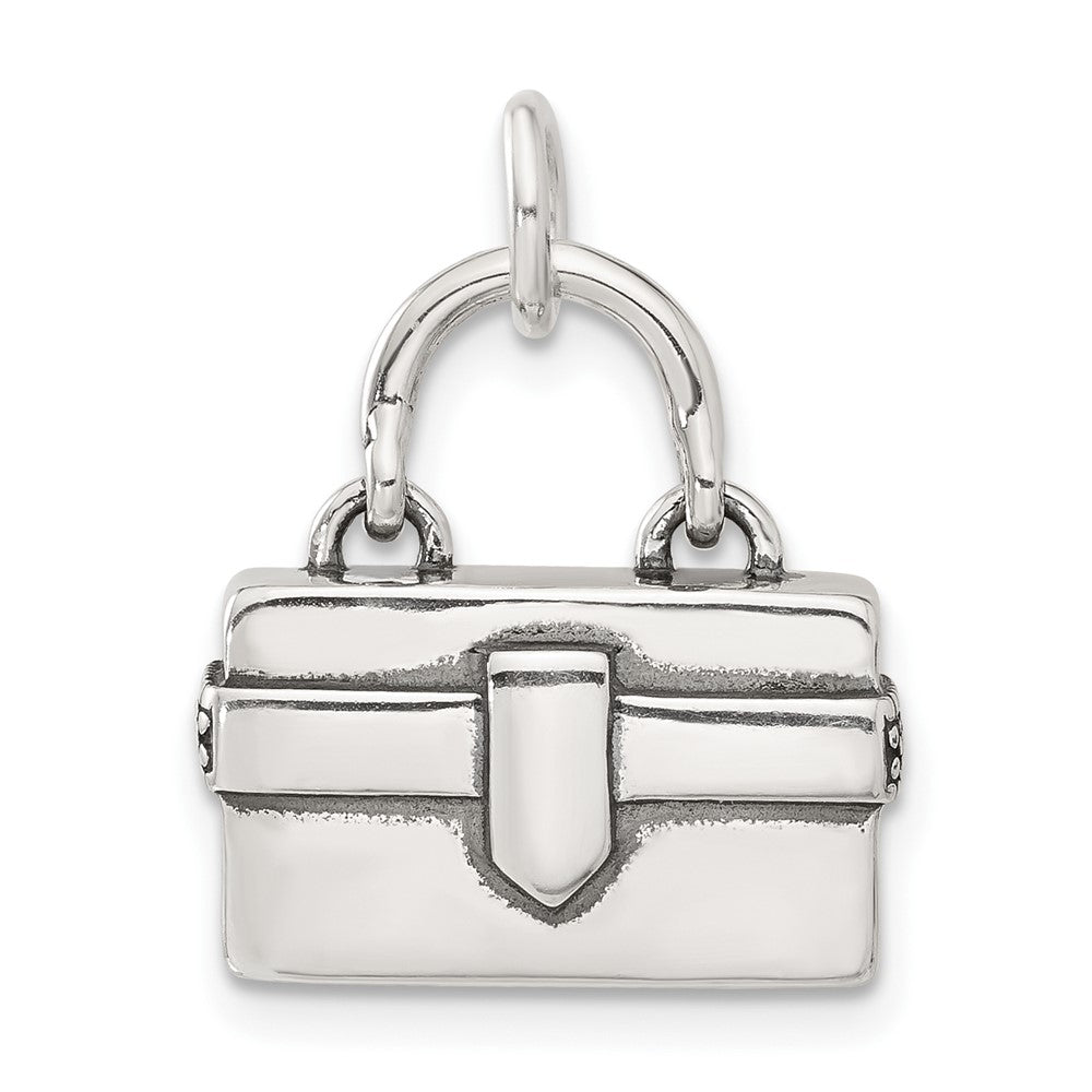 Sterlingsilber 3d Emailliert Markasit Purse Charm