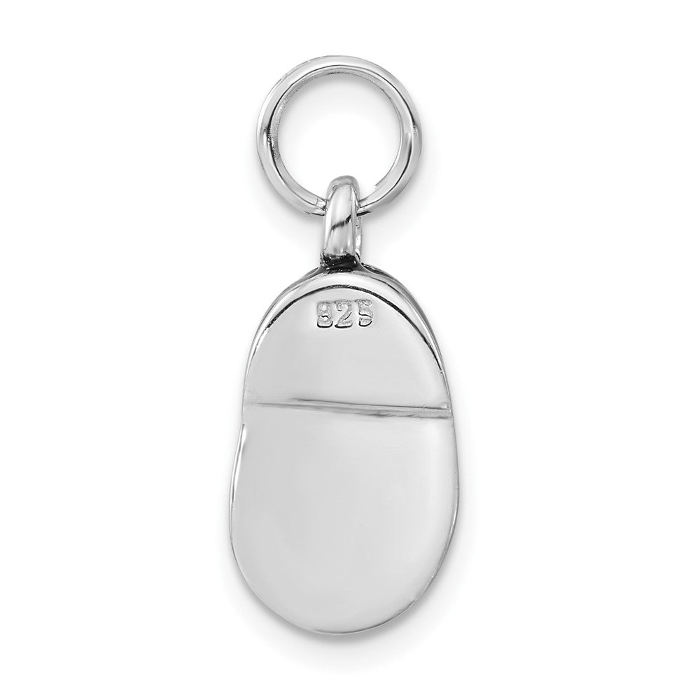 Sterlingsilber 3-d Poliert Blau & Rot Emailliert Schuh Charm