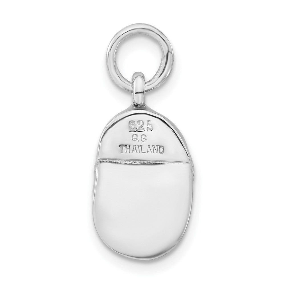 Sterlingsilber 3-d Rot & Weiß Emailliert Schuh Charm