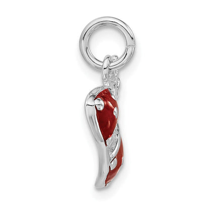 Sterlingsilber Rhodiniert Emailliert Rot Bikini Oberteil Charm