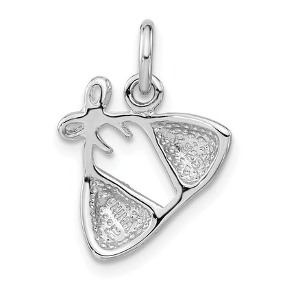 Sterlingsilber Rhodiniert Emailliert Rot Bikini Oberteil Charm