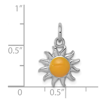 Sterlingsilber Rhodiniert Gelb Sonne Charm