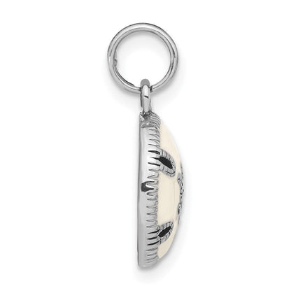 Sterlingsilber Markasit & Weiß Emailliert Sanddollar Charm