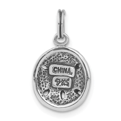 Sterlingsilber Markasit & Weiß Emailliert Sanddollar Charm