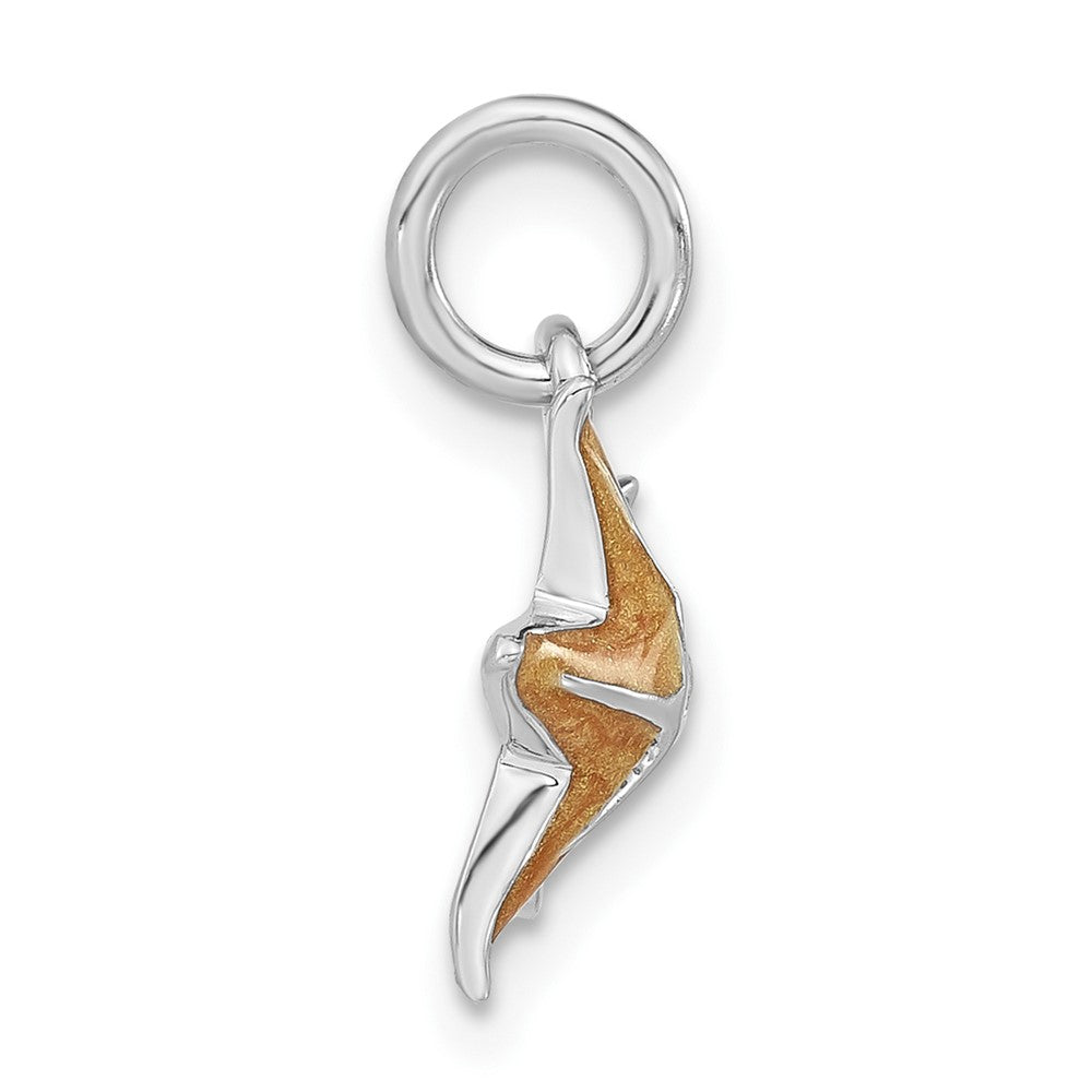 Sterlingsilber Orange Emailliert Seestern Charm