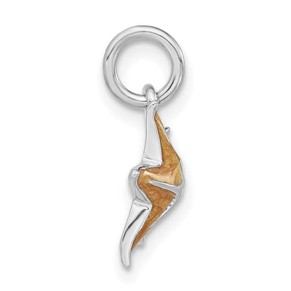 Sterlingsilber Orange Emailliert Seestern Charm