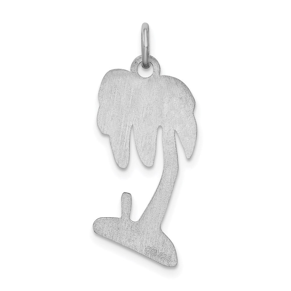 Sterlingsilber Rhodiniert Palme Baum Poliert Charm