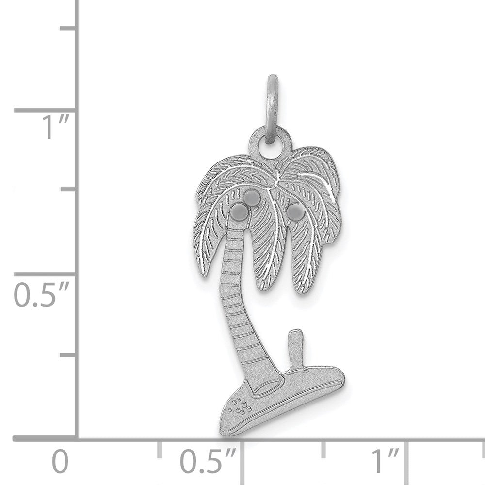Sterlingsilber Rhodiniert Palme Baum Poliert Charm