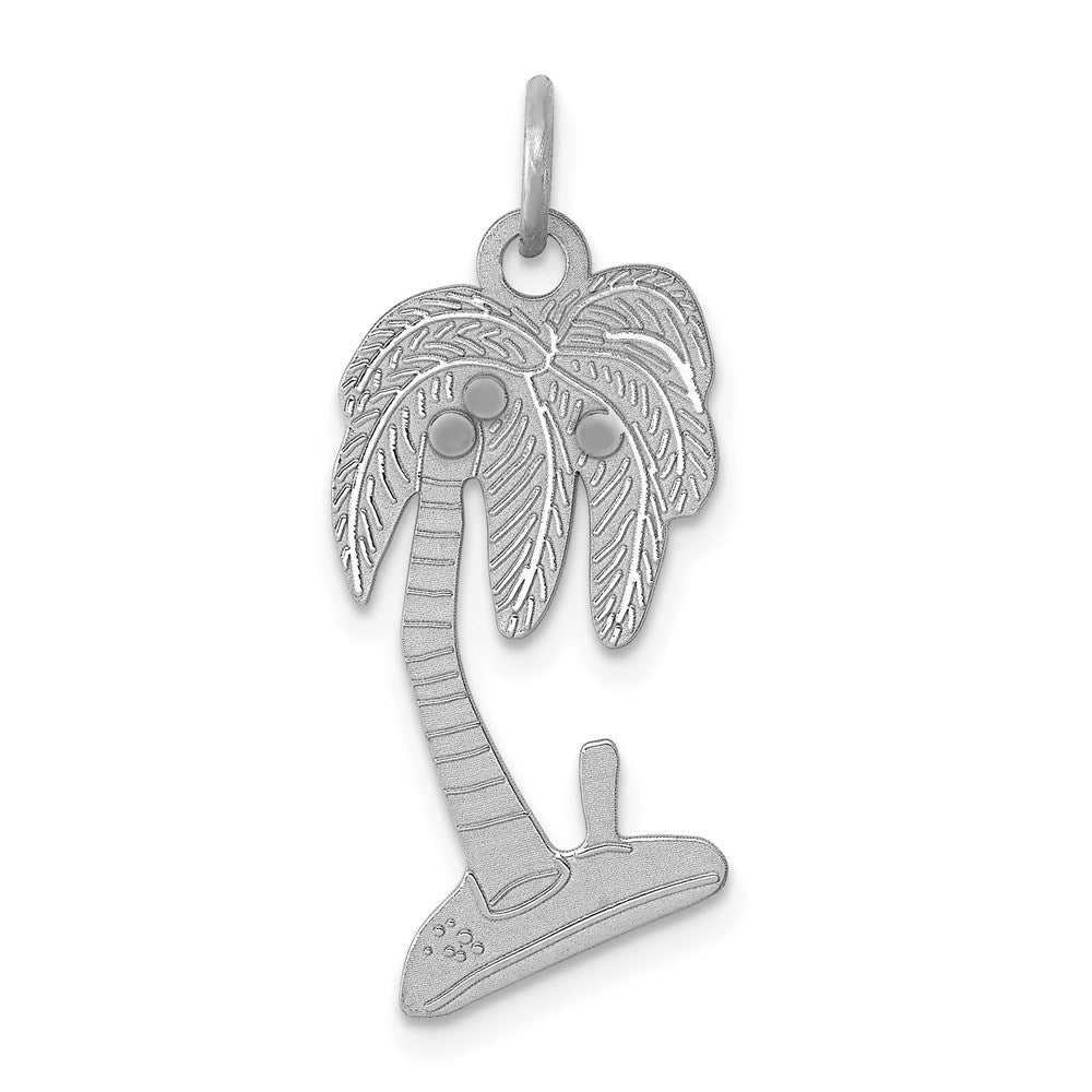 Sterlingsilber Rhodiniert Palme Baum Poliert Charm