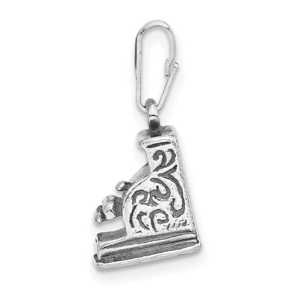 Sterlingsilber 3-d Poliert & Antikisiert Bargeld Kasse Charm