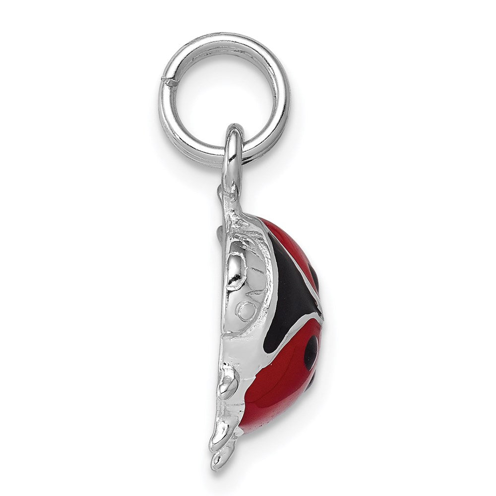 Sterlingsilber Rhodium-platedenamel Marienkäfer Charm