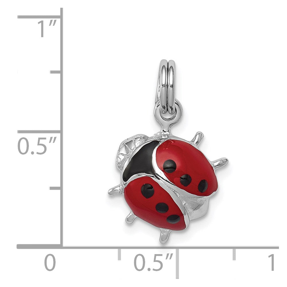 Sterlingsilber Rhodium-platedenamel Marienkäfer Charm