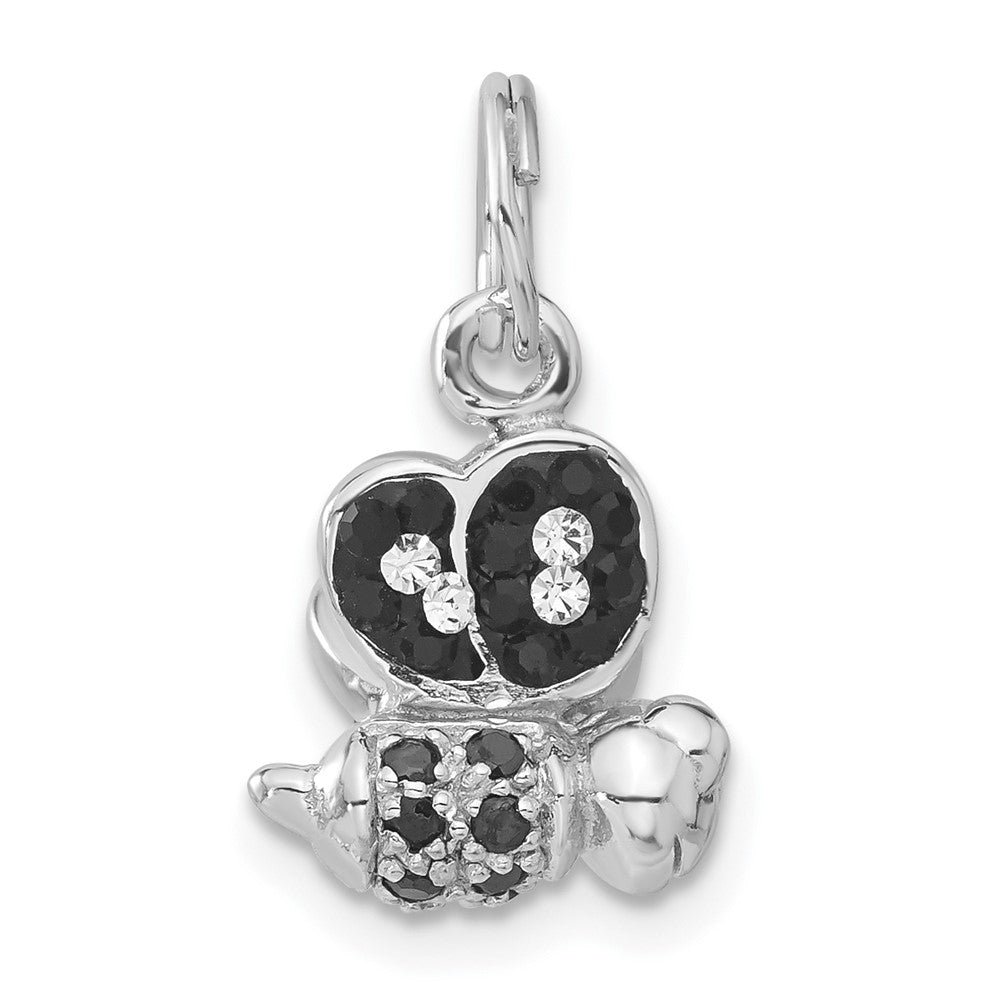 Sterlingsilber 3-d Schwarz & Klar Zirkonia Emailliert Biene Charm