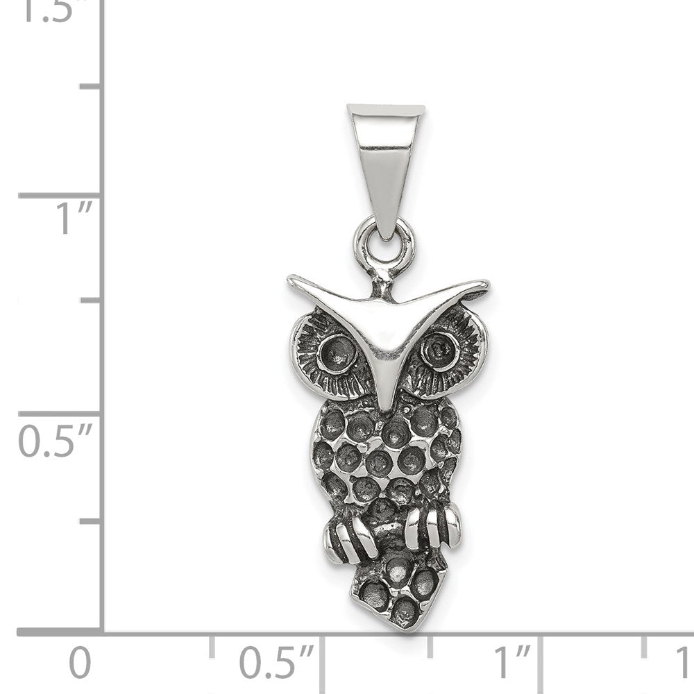Sterlingsilber Antikisiert Eule Charm