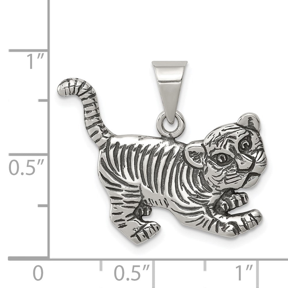 Sterlingsilber Antikisiert Tiger Charm