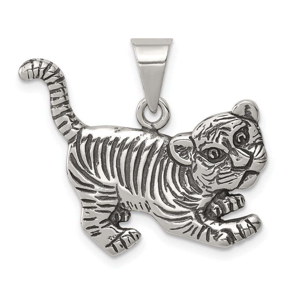 Sterlingsilber Antikisiert Tiger Charm