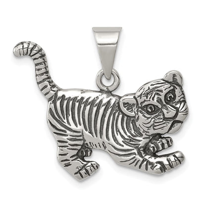 Sterlingsilber Antikisiert Tiger Charm