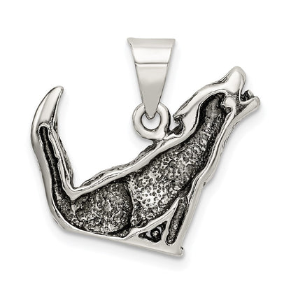 Sterlingsilber Antikisiert Wolf Charm