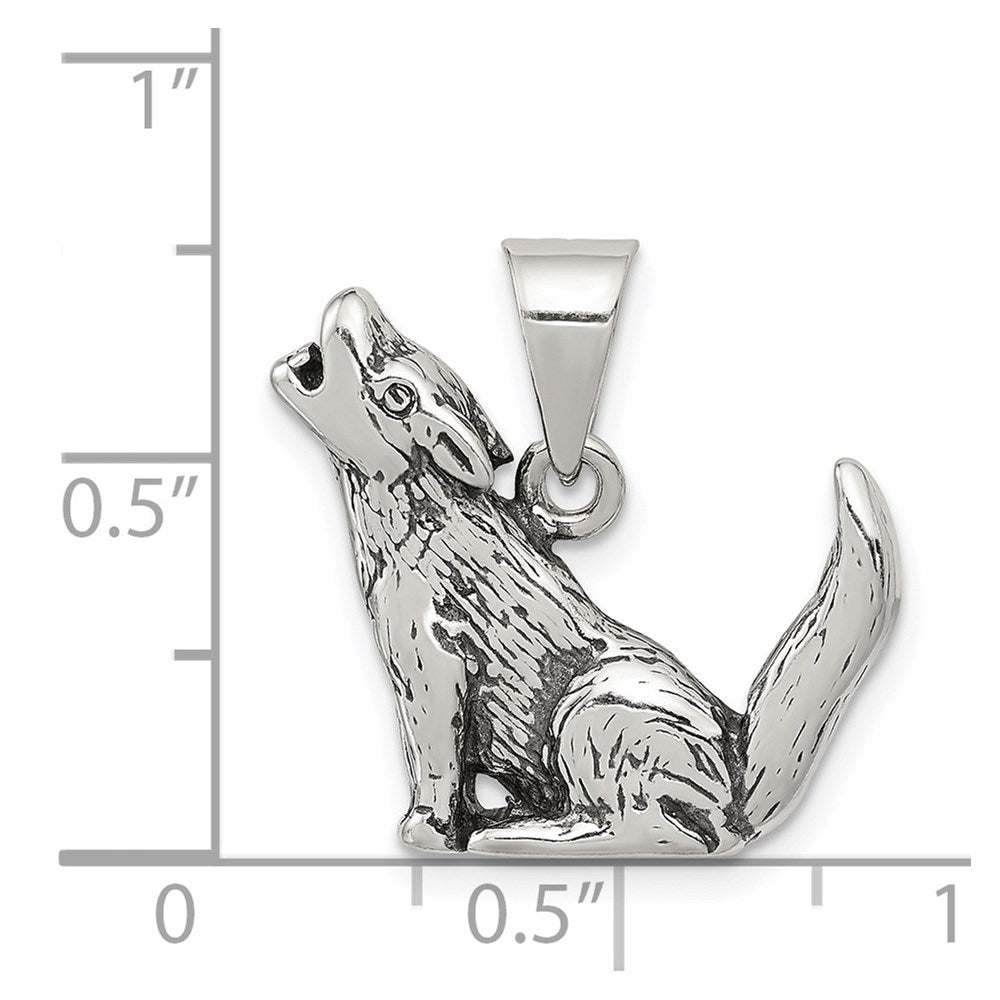 Sterlingsilber Antikisiert Wolf Charm