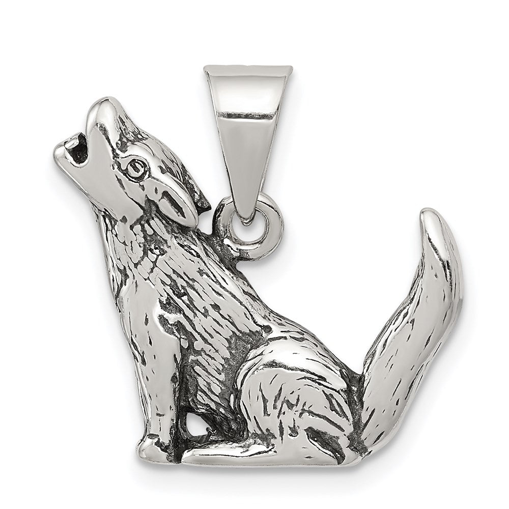 Sterlingsilber Antikisiert Wolf Charm