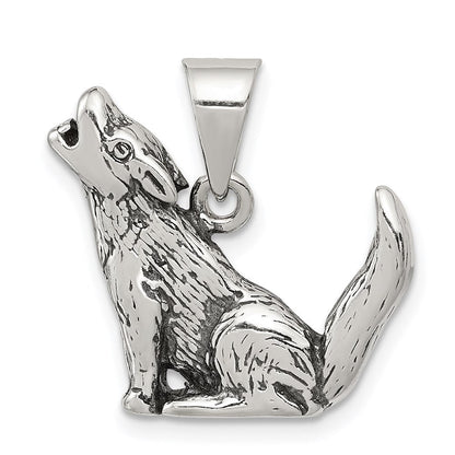 Sterlingsilber Antikisiert Wolf Charm
