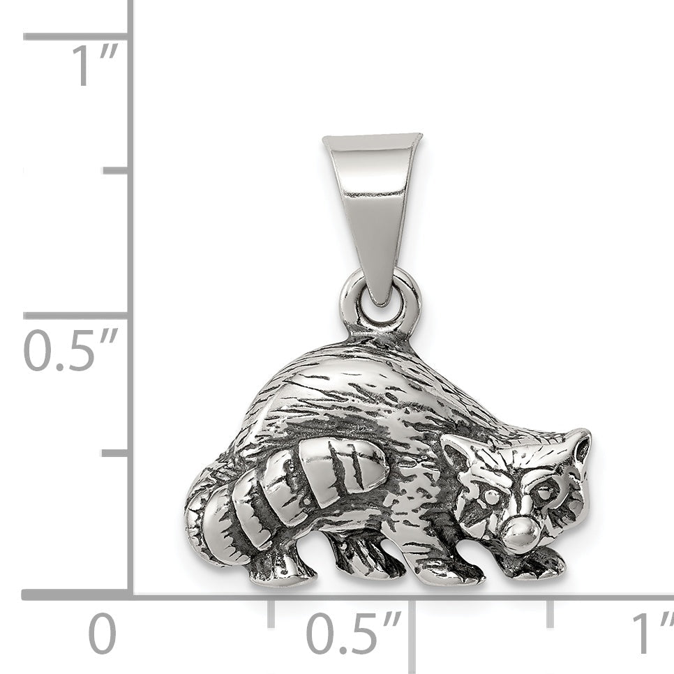 Sterlingsilber Antikisiert Raccoon Charm
