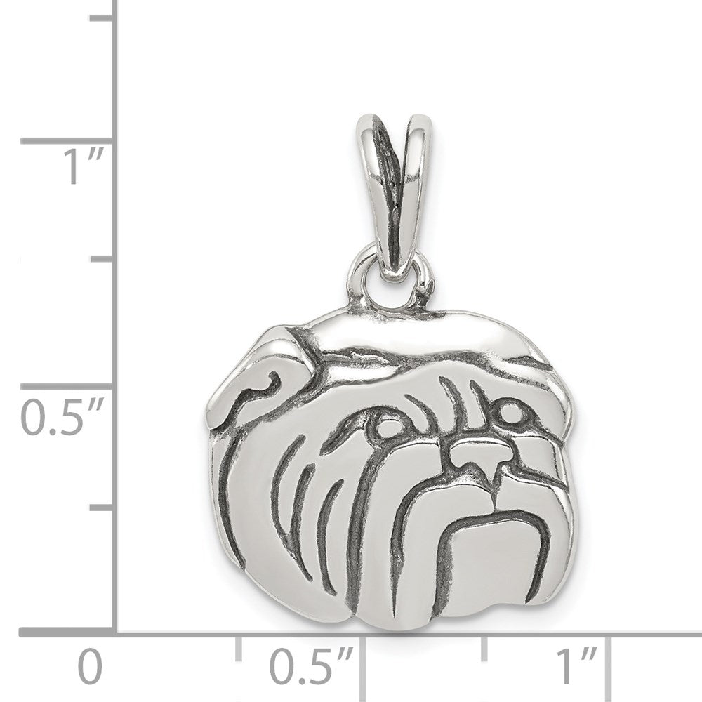 Sterlingsilber Antikisiert Bulldog Charm