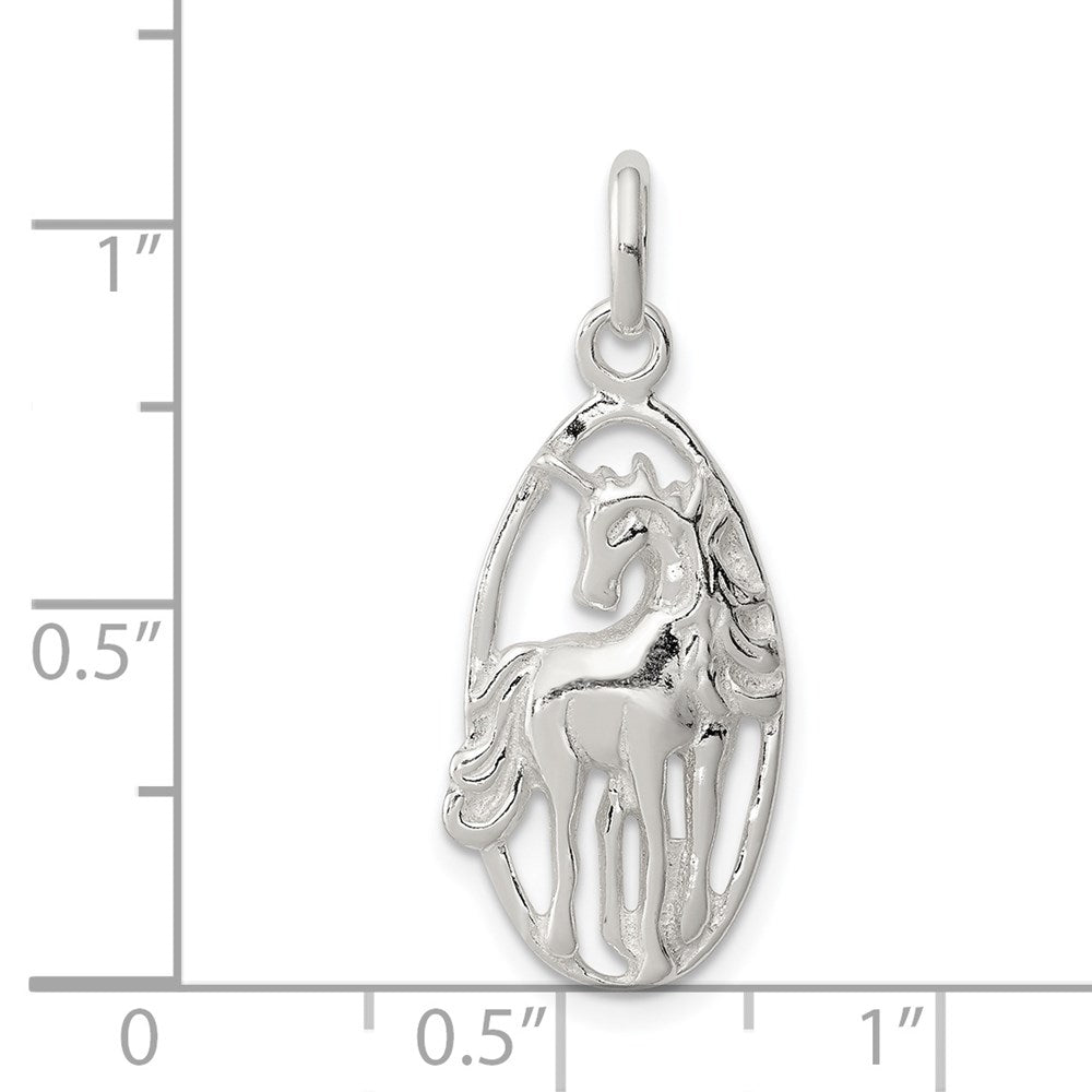 Sterlingsilber Einhorn in Rahmen Charm