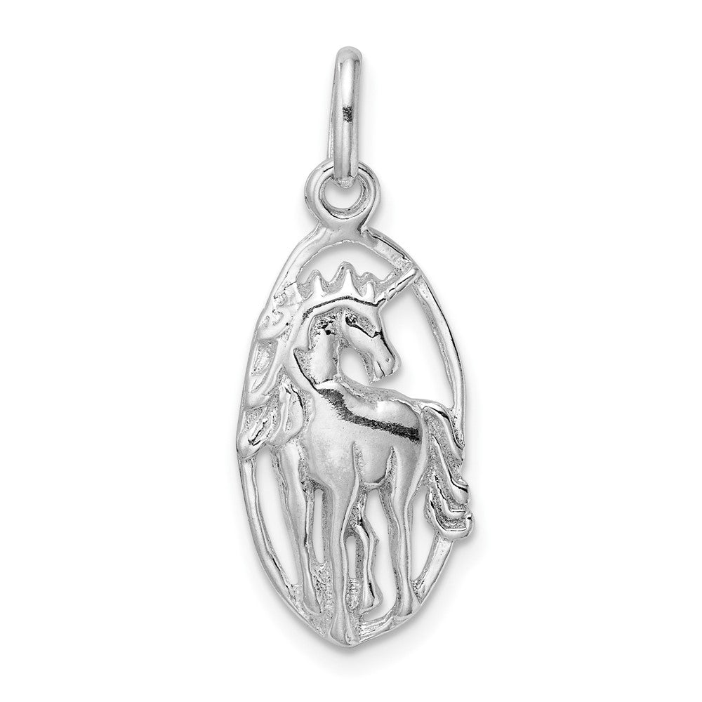 Sterlingsilber Einhorn in Rahmen Charm
