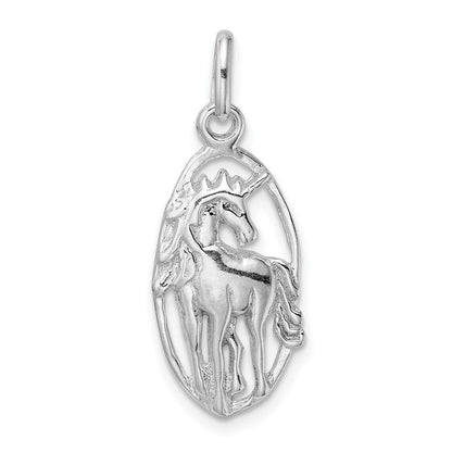 Sterlingsilber Einhorn in Rahmen Charm
