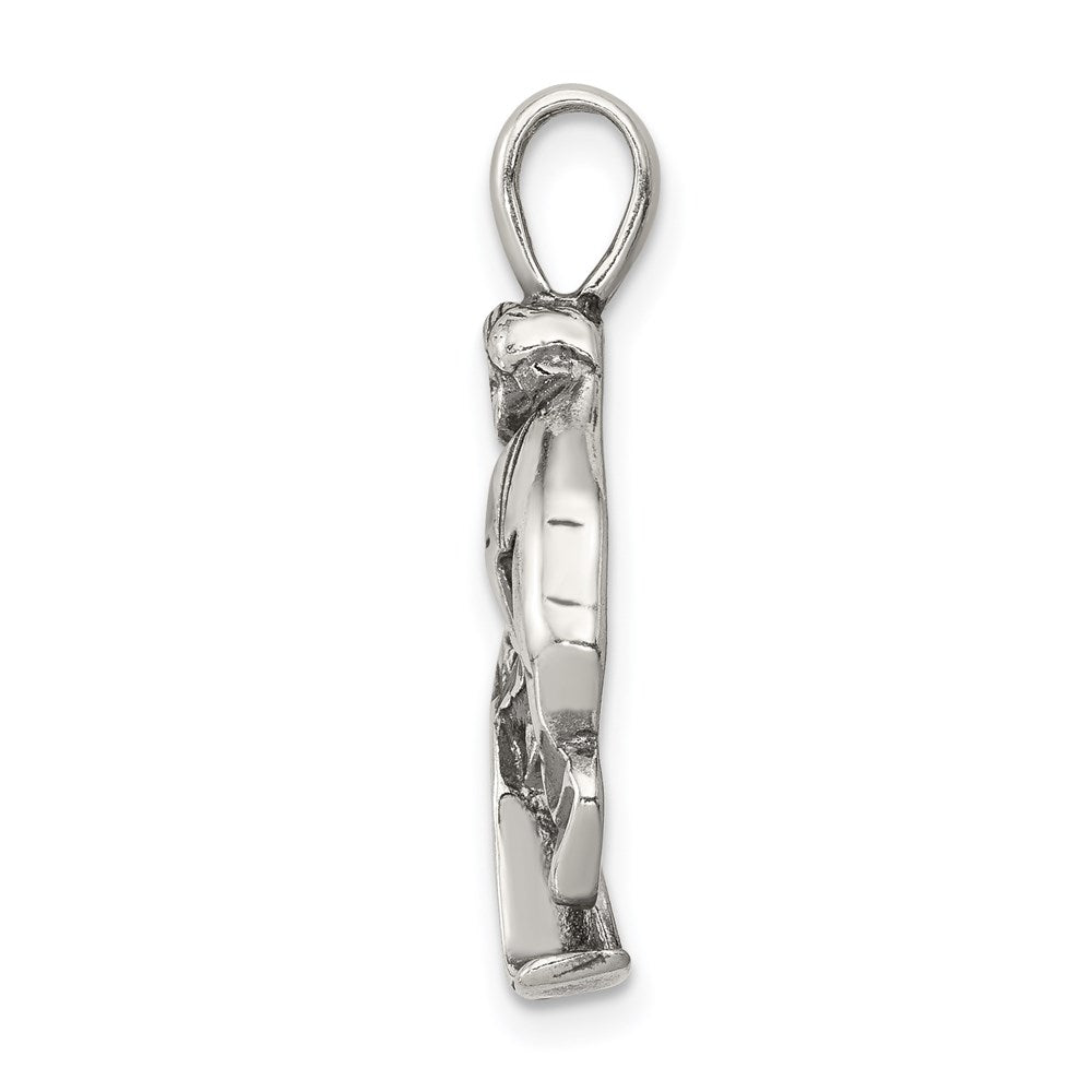 Sterlingsilber Antikisiert Hockey Player Charm