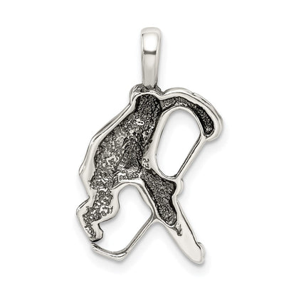 Sterlingsilber Antikisiert Hockey Player Charm