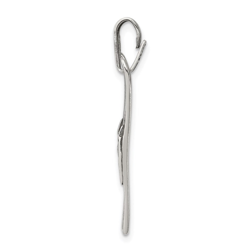 Sterlingsilber Antikisiert Ski Charm
