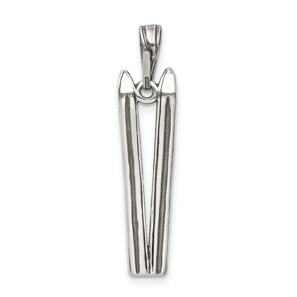 Sterlingsilber Antikisiert Ski Charm