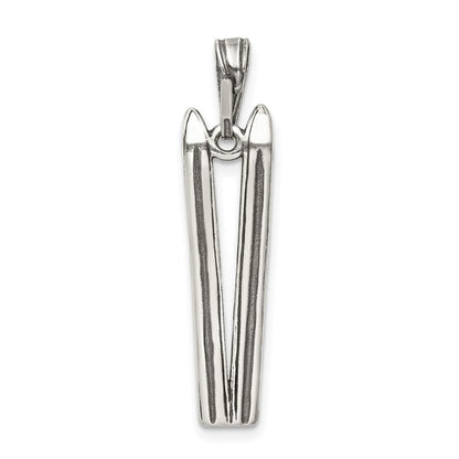 Sterlingsilber Antikisiert Ski Charm