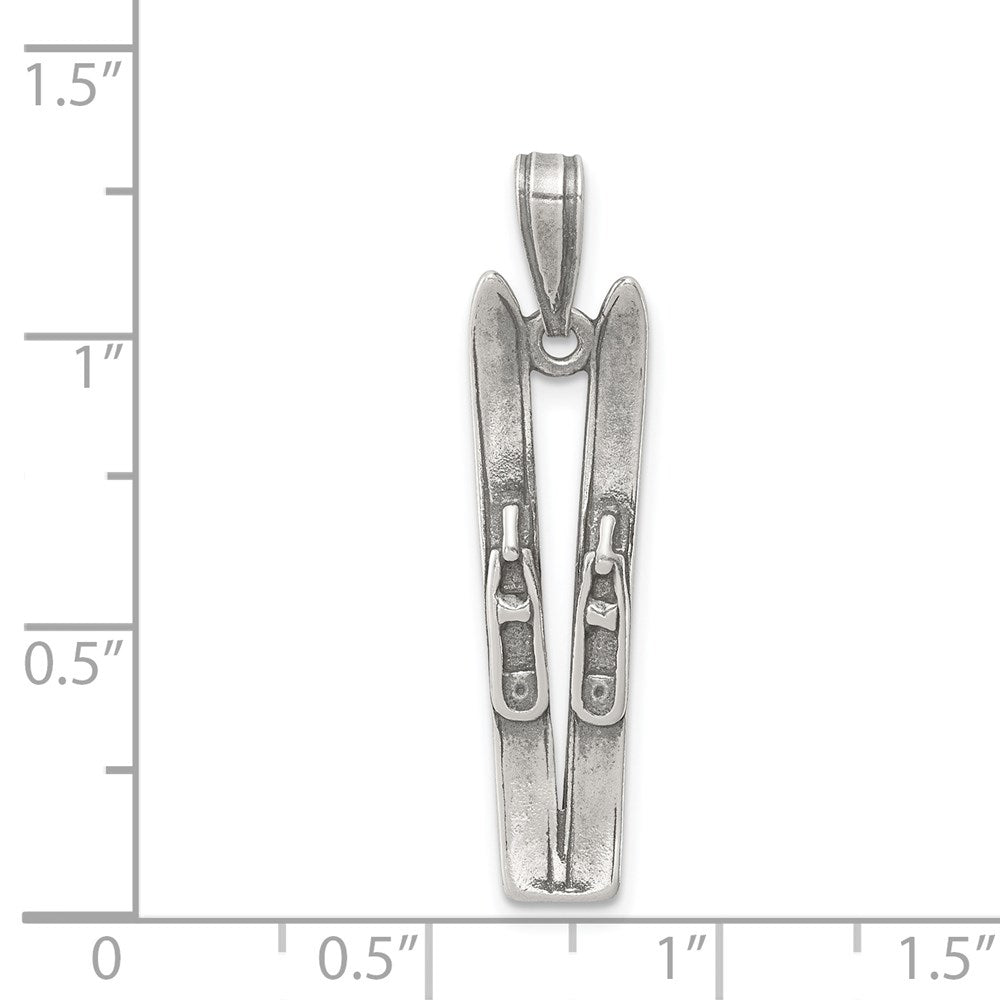 Sterlingsilber Antikisiert Ski Charm