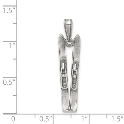 Sterlingsilber Antikisiert Ski Charm