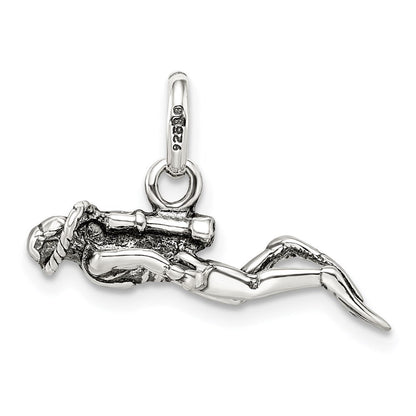 Sterlingsilber Antikisiert Scuba Diver Charm