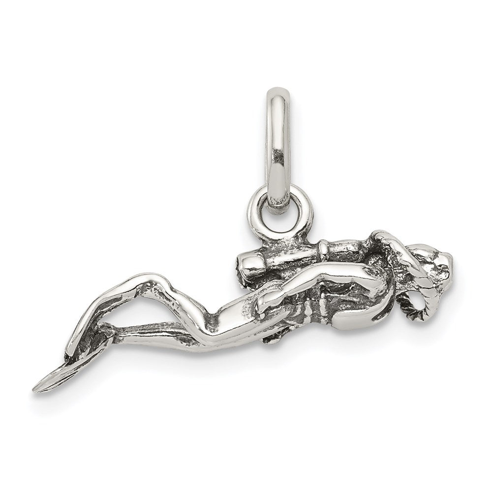 Sterlingsilber Antikisiert Scuba Diver Charm